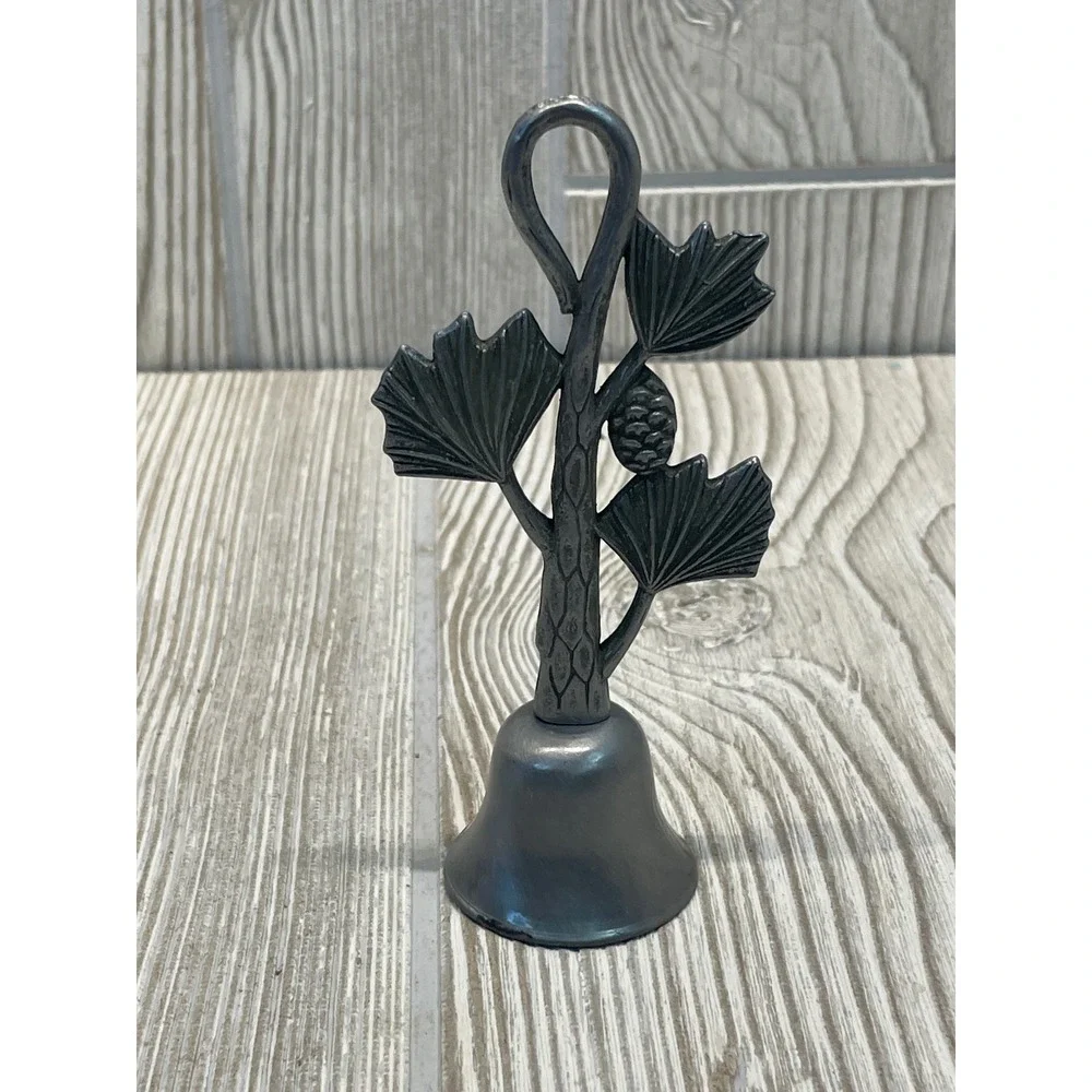 Vintage Pewter Pine Cone Candle Snuffer and Coaster Set Rustic Woodland Decor